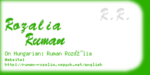 rozalia ruman business card